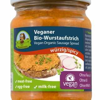Wilmersburger vegane Käse-Alternative vegan Organic Sausage Spread spicy